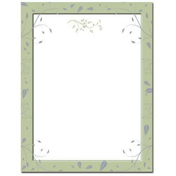 Sage Leaves Letterhead Laser & Inkjet Printer Paper, 25 Sheet Pack