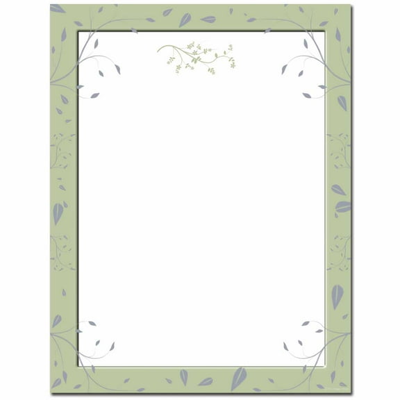 Sage Leaves Letterhead Laser & Inkjet Printer Paper, 80 Sheet Pack