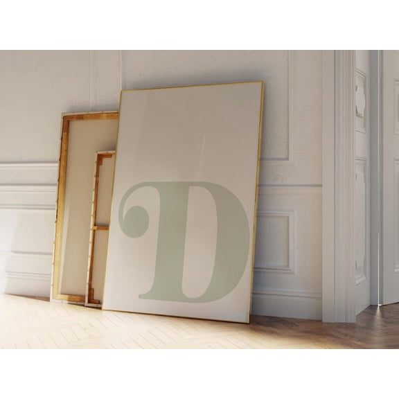 Sage Letter D Alphabet Initial Wall Art Unframed Paper Print