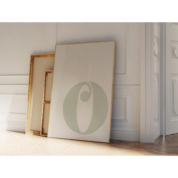 Sage Letter O Alphabet Minimal Wall Art Unframed Paper Print