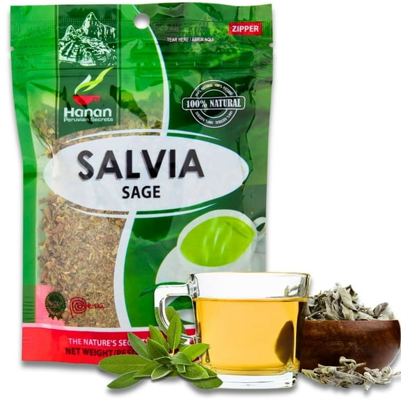 Sage Loose Leaf Herbal Tea 1.1 oz (30 g) Natural, Dried Salvia Officinalis Herb Fresh Sage Leaves from Peru