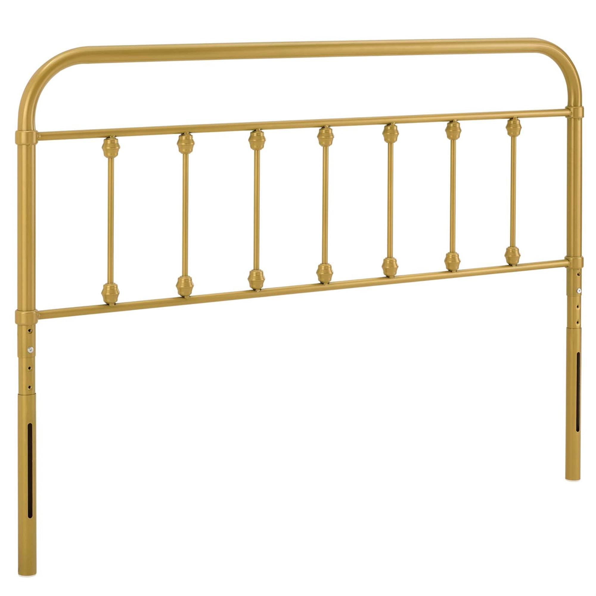 Sage Gold Queen Metal Headboard with Adjustable Height