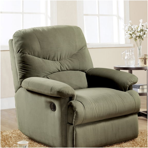 Sage Microfiber Recliner Chair with Pillow Top Arms, Motion Recliner for Living Room, Small Space