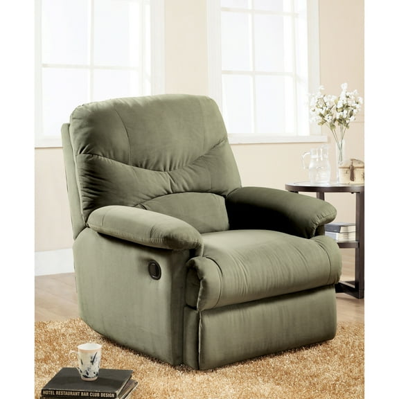 Sage Microfiber Recliner With Reclining Mechanism & Arm Comfort Relax In Ease Convenient Option