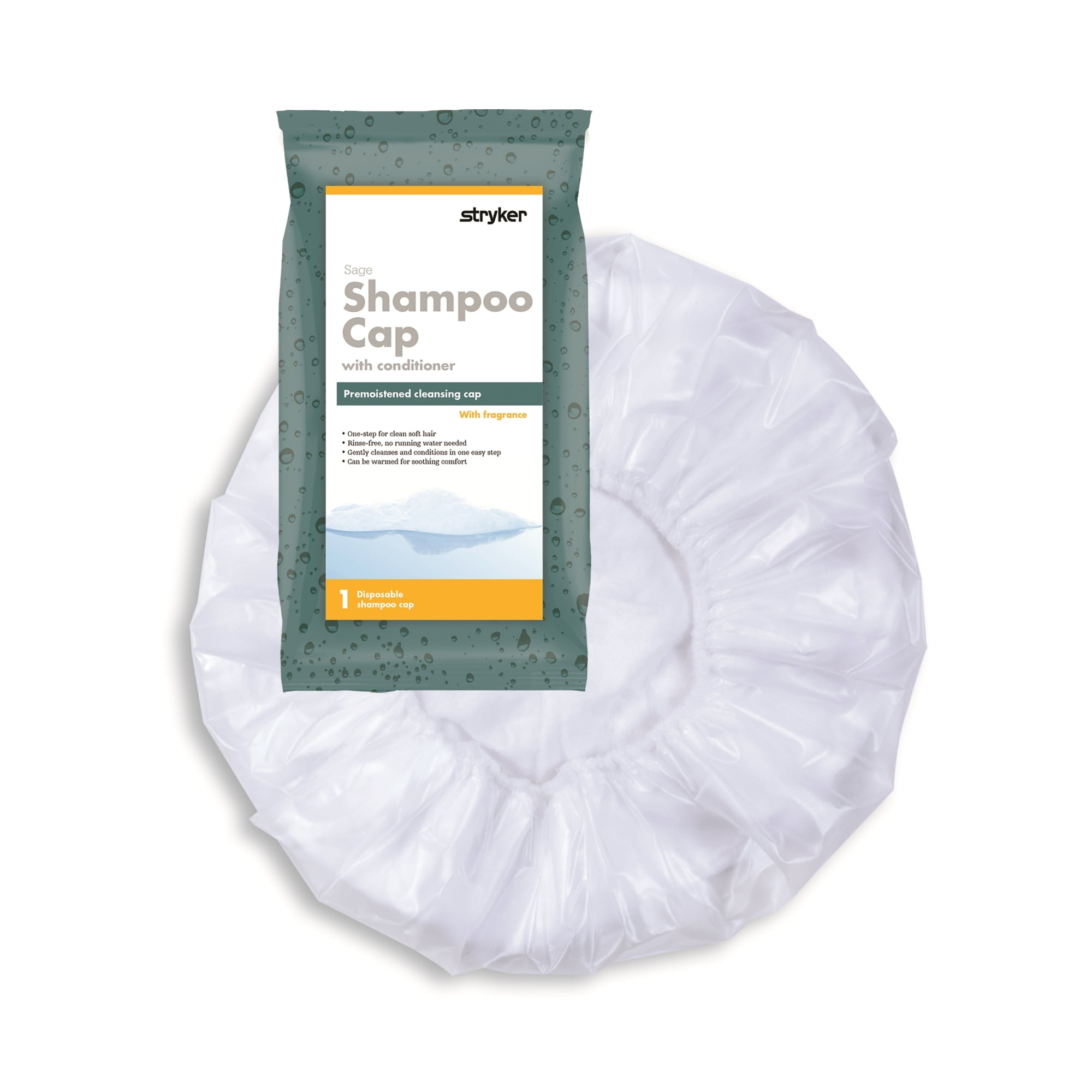 Sage Products Comfort Personal Cleansing One-Step Rinse Free Shampoo + Conditioner in a Cap, 40 count