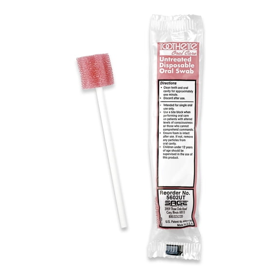 Sage Products Disposable Untreated and Unflavored Oral Swabs, 250 Count