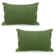 thumbnail image 1 of Sage Quilted Pillowcover Set of 2, Old Fashioned Pattern with Geometrical Backdrop Mandala Inspired Flowers, Standard Queen Size Pillow Cover Bedroom, 36" x 20", Fern Green Olive Green, by Ambesonne, 1 of 1
