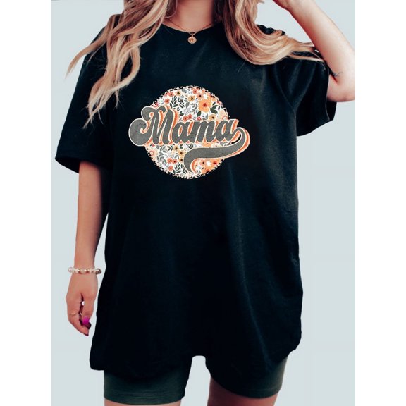 Sage Retro Flowers Mama Graphic Tee