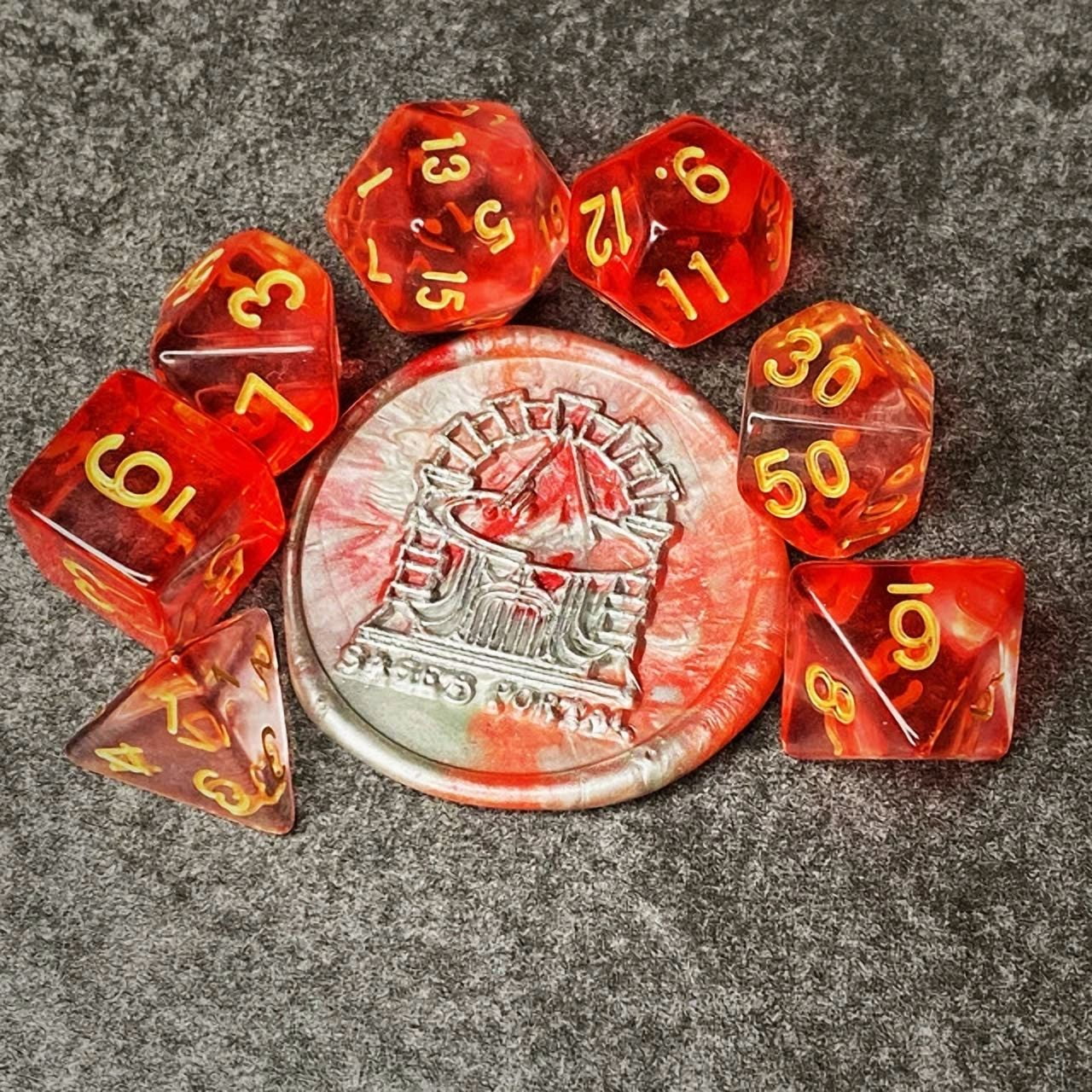 Sage'S Capsules - Clear Red Acrylic Polyhedral Dice Set Dungeons Dragons Dnd