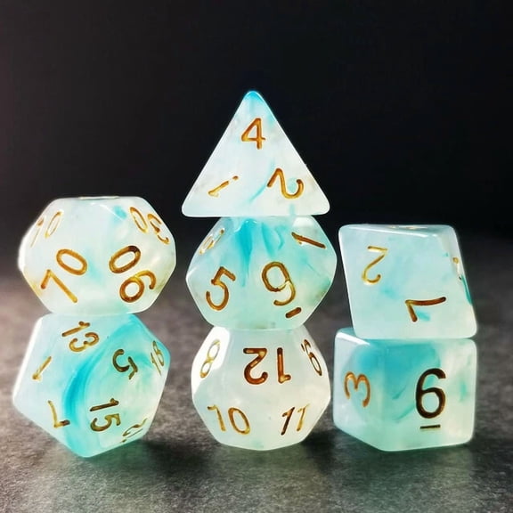 Sage'S Capsules - Frosted Blue Semi-Transparent Acrylic Polyhedral Dice Set Dnd