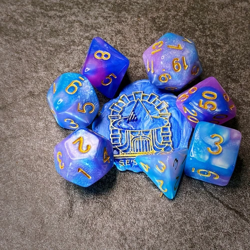Sage'S Stones - Purp/Blue Acrylic Polyhedral Dice Set Rpg Dnd Dungeons Dragons