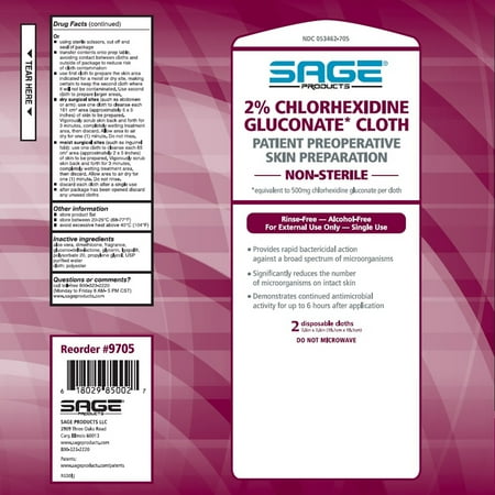 Sage Skin Prep Wipe 2 per Pack NonSterile Soft Pack 2 per Pack 9705