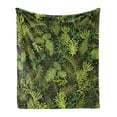 thumbnail image 1 of Sage Soft Flannel Fleece Blanket, Evergreen Christmas Tree Coniferous Fir Pine Leaves Retro Seasonal Forest, Cozy Plush for Indoor and Outdoor Use, 50" x 60", Olive Green Pale Green, by Ambesonne, 1 of 6