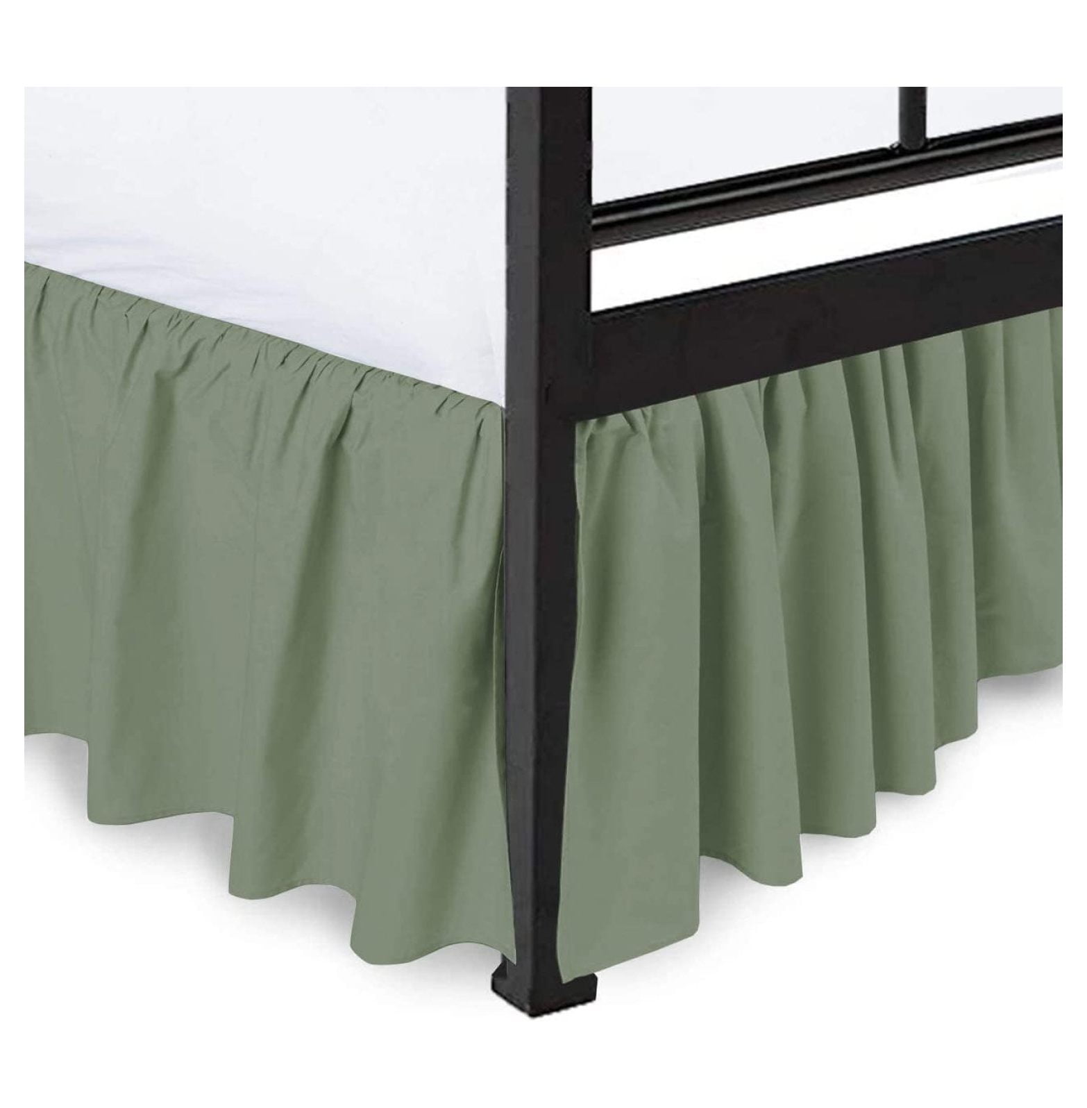 Sage Solid, King Size Dust Ruffled Bed Skirt, 800 Thread Count 100