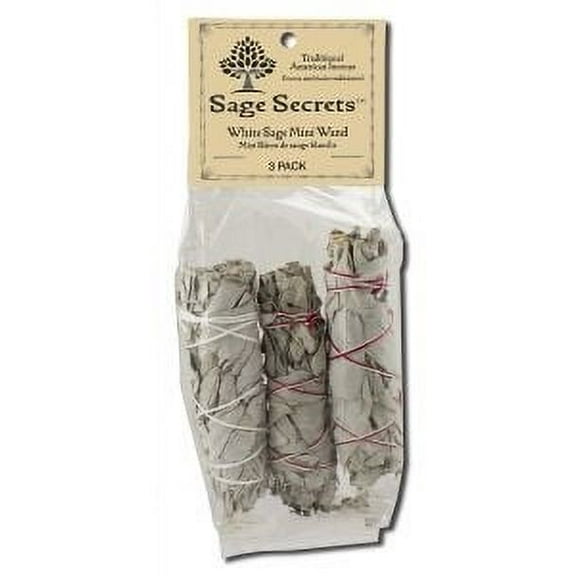Sage Spirit 95330 3 in. Mini Smudge Wand, White - Pack of 3