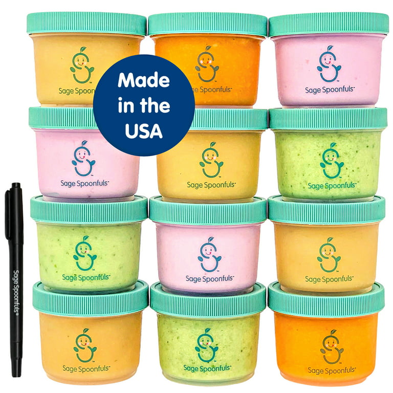  WeeSprout Glass Baby Food Storage Jars - 12 Set, 4 oz