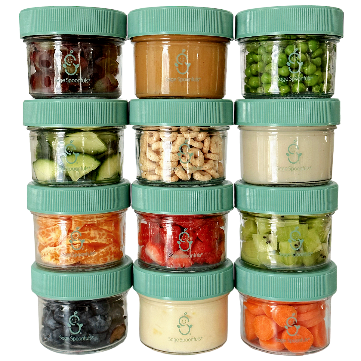 Sage Spoonfuls Glass Baby Food Storage Jars 12 Pack 4 oz Baby