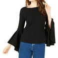 thumbnail image 1 of Sage The Label Womens Ribbed Pullover Blouse, Black, Large, 1 of 2