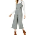 thumbnail image 1 of Sage The Label Womens Square-Neck Jumpsuit, Grey, Large, 1 of 2
