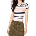 thumbnail image 1 of Sage The Label Womens Striped Basic T-Shirt, Off-White, X-Large, 1 of 2