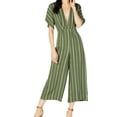 thumbnail image 1 of Sage The Label Womens Striped Jumpsuit, Green, Small, 1 of 2