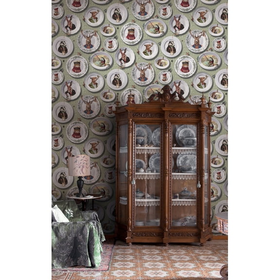 Sage Whimsical Damask Print Non Woven Non-Pasted Textured Wallpaper 57 Sq. Ft.