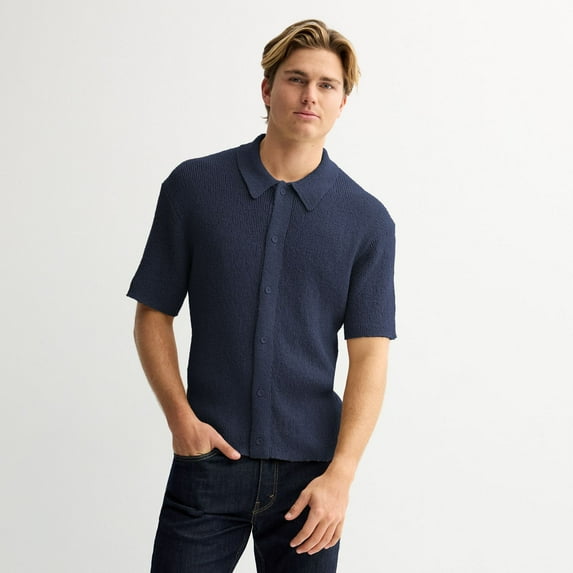 Sage and Steel Woven Camp Shirt Color: Naval Academy Size: M