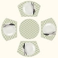 thumbnail image 1 of Sage green checkered pattern background Round Table Placemats Set Of 5 Wedge Table Mats Washable Heat Resistant Place Mat For Dining Table Kitchen Farmhouse Restaurant, 1 of 6