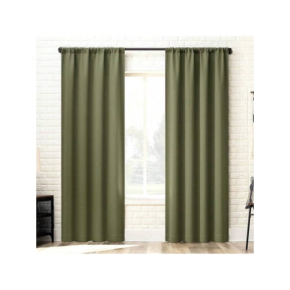 SageGreen Rod Pocket Blackout Curtain Panel, 40 Inch W x 63 Inch L, Indoor Use
