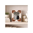 thumbnail image 1 of Sleek Resin Photo Frame with Cascading Wood Design for Home Decor  Chic Picture Frames for Living Room Centerpiece, Tabletop, and Shelf Styling - Decorative Frame for Office Desk - 9", White & Brown, 1 of 12