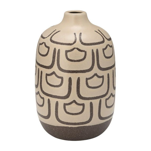 Sagebrook Home 10" Ceramic Vase Contemporary Decorative Vase Creative Abstract Design Table Decor