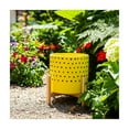 thumbnail image 1 of Ceramic Planter with Stand - Modern Ceramic Pot, Durable & Stylish, Indoor & Outdoor Decorative Plant Holder, Lightweight, Wooden Legs - 11" Yellow, 1 of 5