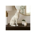 thumbnail image 1 of Sitting Leopard Sculpture Statue for Home Decor - Ceramic Animal Accent for Office, Room, and Shelf Decor Display - Ornaments Coffee Table, Bathroom, and Living Room Decor - 11", White and Gold, 1 of 12