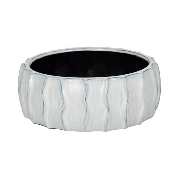 Sagebrook Home 11" Stoneware Sea Urchin Bowl, White/Blue