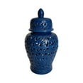 thumbnail image 1 of Sagebrook Home 12468-12 18 in. Ceramic Pierced Temple Jar, Blue, 1 of 1
