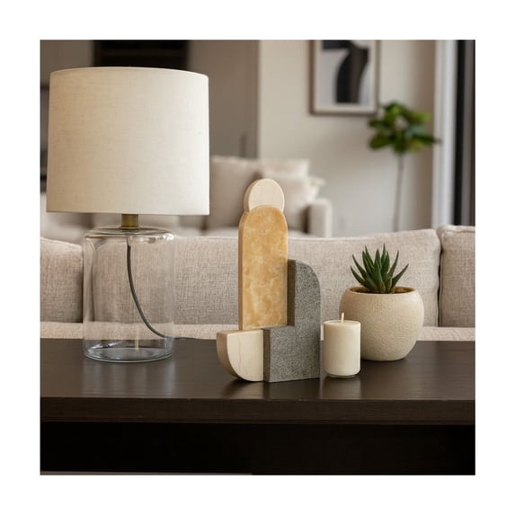 Decorative Statue and Ornament for Shelf Decor - Abstract Stone Sculpture for Home, Bathroom, Office, and Living Room - Modern Coffee Table Decor That Elevates Your Art - 13" Black, Brown, Tan