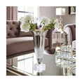 thumbnail image 1 of Flared Glass Vase for Living Room Decor - Contemporary Flower Vase for Table Centerpiece and House Display - Modern Accent for Home Entryway, Room, Bedroom, and Office Desk - 15", Silver & Gold, 1 of 7