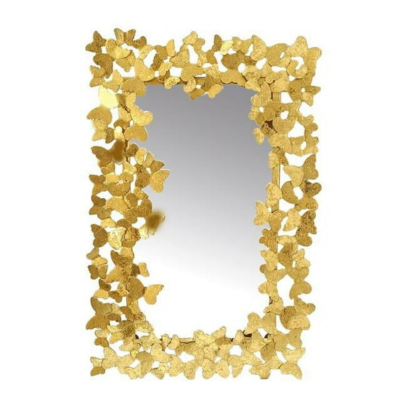 Sagebrook Home 17390 24 x 36 in.Butterfly Metal Rectangular Mirror, Gold