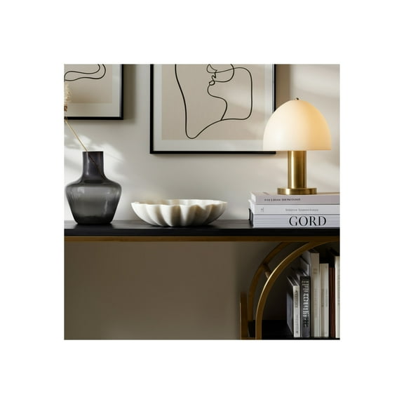 Modern Decorative Bowl - Handcrafted Marble Stone Fruit Bowl with Elegant Scalloped Edges, Stylish Centerpiece for Home, Office, Bedroom & Living Room - 3" White