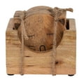 thumbnail image 1 of Sagebrook Home Wood, Set Of 6 Cat Face Coasters With Stand, Natural, Novelty, 4"H, Solid Color - 4.0" x 4.0" x 4.0", 1 of 9