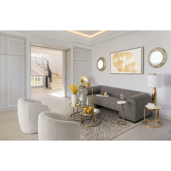 Sagebrook Home 24"H Metal/Marble Drink Table in White/Gold with Iron Frame - 10" x 10" x 24"