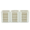 thumbnail image 1 of Sagebrook Home 3-cup X-Pattern Pen Holder, White/Beige, 1 of 3