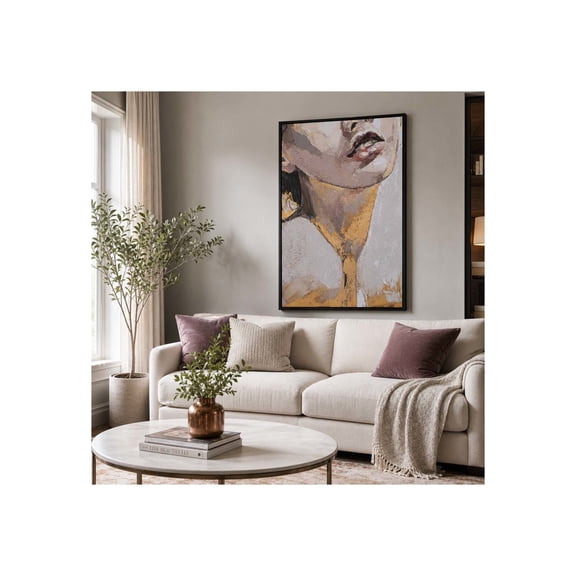 Modern Home Decor Wall Art for House Accent - Canvas Framed Wall Decor for Living Room, Dining Room, and Hallway - Hanging Office Art, Bedroom Styling, and Entryway - 48", Ivory & Tan