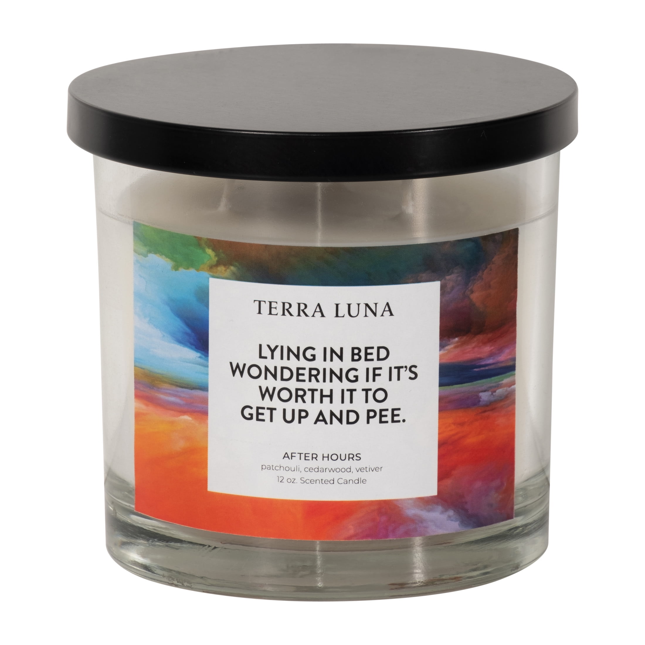 Terra Luna 4" Multi Glass Cedarwood Scented Candle with Lid