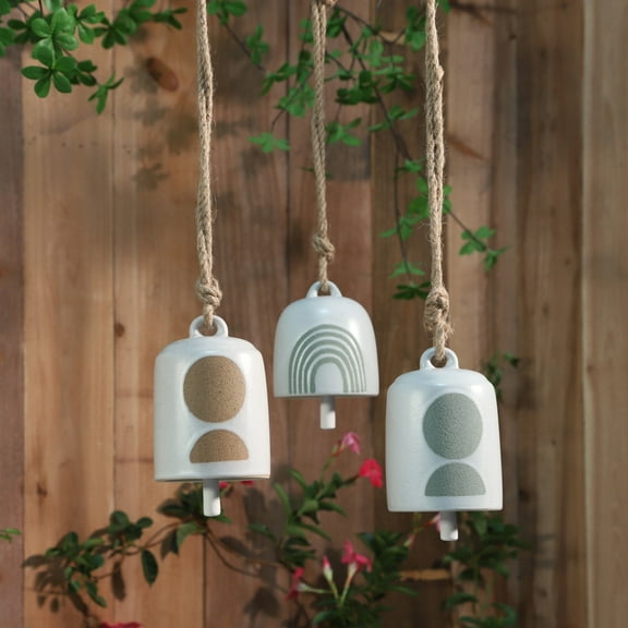 Sagebrook Home 4" Hanging Bell Decorative Wind Chime - Circle Design Outdoor or Indoor Decorative Bells for Home Decor - Creative Gift Idea
