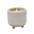 thumbnail image 1 of Sagebrook Home 4" Ridged Scented Footed Candle, Beige, 8oz, 1 of 3