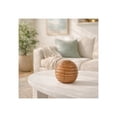 thumbnail image 1 of Wooden Orb with Ridges for Home Decor - Mango Wood Sculpture for Entryway, Coffee Table, and Living Room - Decorative Accent for Bathroom, Shelf Decor, and Office Styling - 4", Brown, 1 of 12