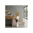 thumbnail image 1 of Tall Metal Decorative Vase with Leaf Lid for Home Decor - Flower Vase for Living Room, Bedroom, and House Decoration - Jar Display for Office, Dining Room, and Tabletop Accent - 43", White & Gold, 1 of 14