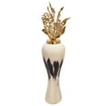 thumbnail image 1 of Sagebrook Home 43"h Metal Vase with  Leaf Like Lid, White, 1 of 4
