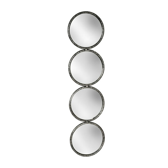 Sagebrook Home 48" 4-Mirrored Circles, Black , Round, Mdf, Transitional, 12"L X 1"W X 48"H, Solid Color